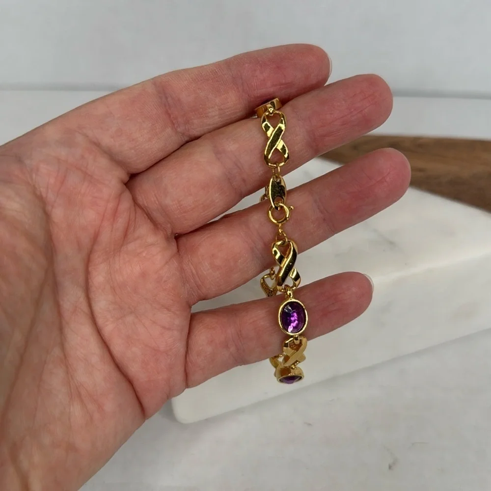 Avon Gold and Purple Women's Bracelet